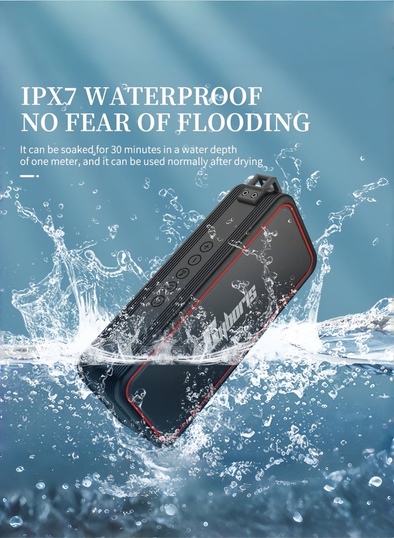 سايبوريس مكبر صوت بلوتوث محمول CYBORIS، مكبرات صوت لاسلكية بصوت عالي الدقة 20 وات، مقاومة للماء IPX7، بلوتوث V5.3، إقران ستيريو مزدوج، 30 ساعة تشغيل للمنزل، الهواء الطلق، السفر، الحفلات، الشاطئ - Image 2